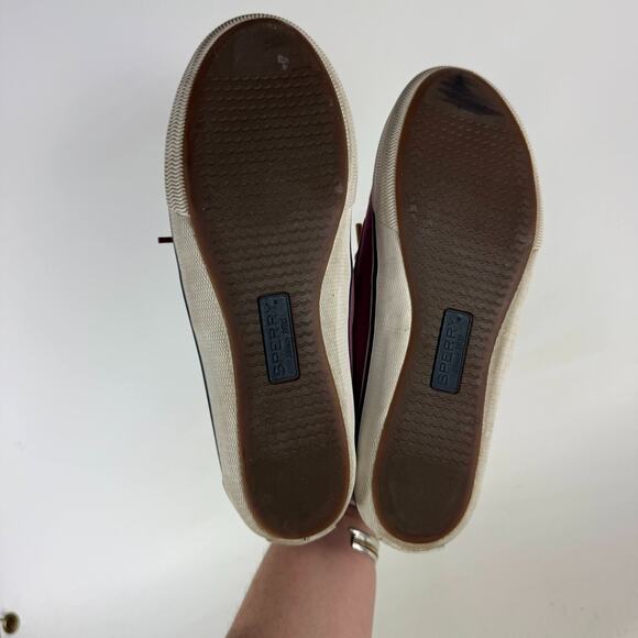 Sperry Topsider Boat Shoes Women's 7.5 Purple Canvas Round Toe Low Top Comfort - Picture 8 of 10
